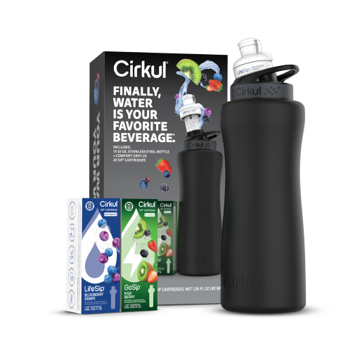 32oz. Matte Black Stainless Steel Bottle Starter Kit W4